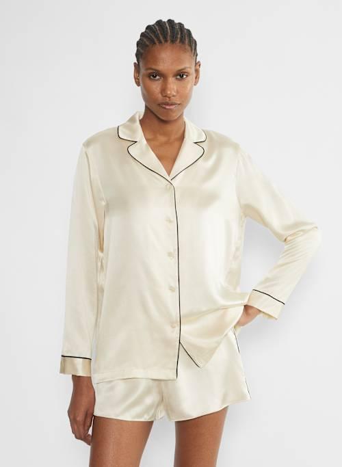 nightside silk pajama shirt Product Image