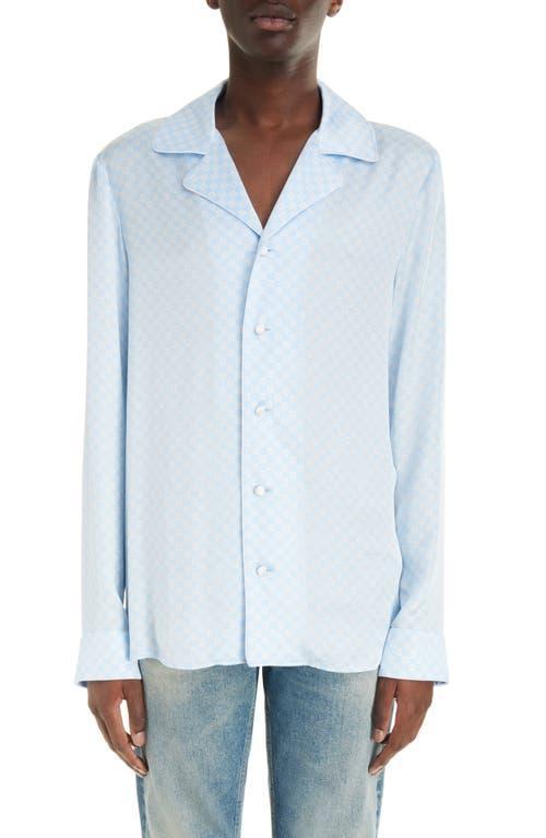 Balmain Mini Monogram Satin Button-Up Shirt Product Image