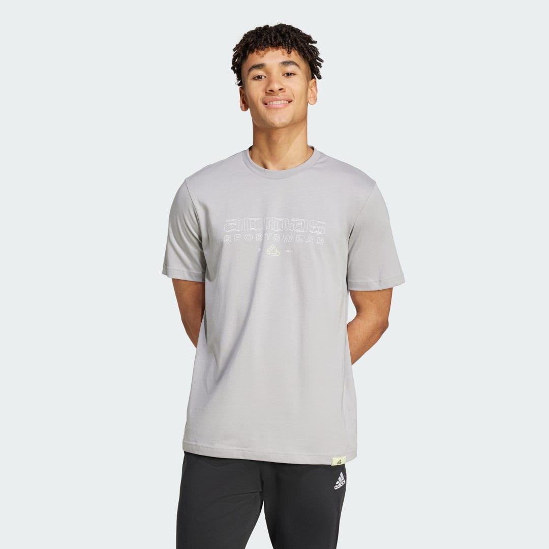 adidas Tech Linear Graphic Tee Mgh Solid Grey 3XL Mens Product Image