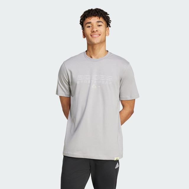 adidas Tech Linear Graphic Tee Mgh Solid Grey 2XL Mens Product Image