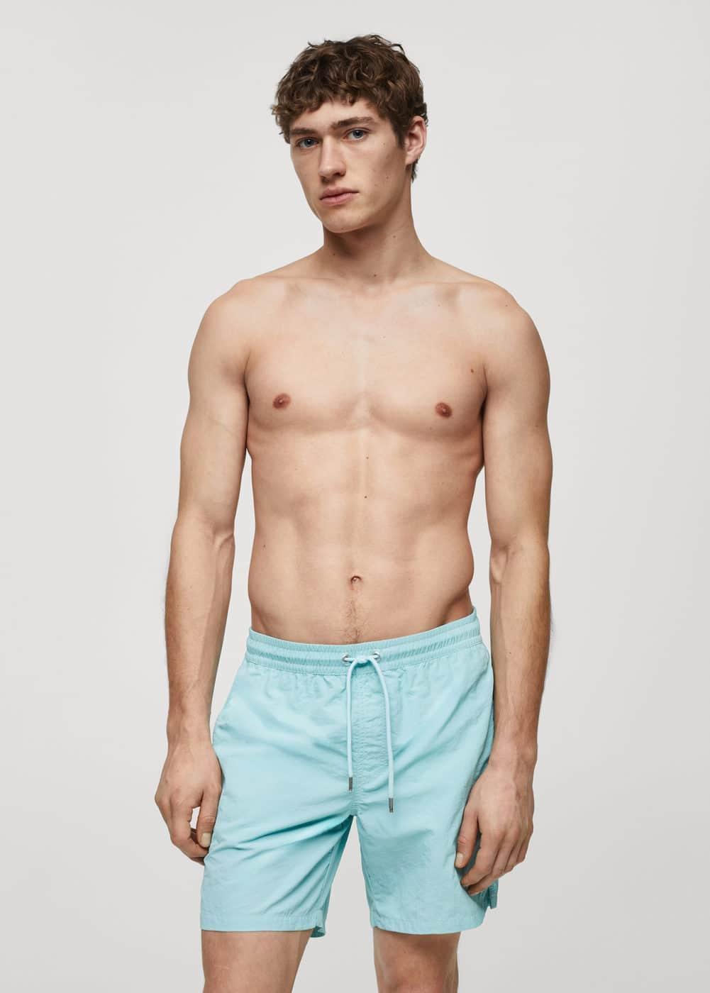 Basic drawstring swimsuit - Men | MANGO USA Product Image