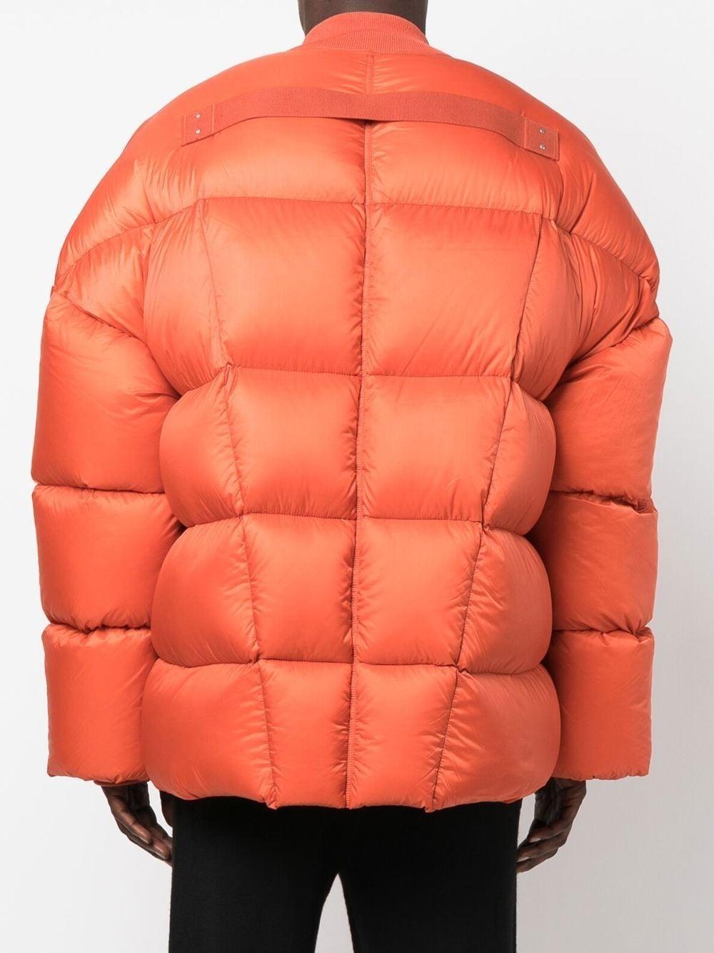 Oversize Lightweight Nylon Down Jacket In Orange Product Image