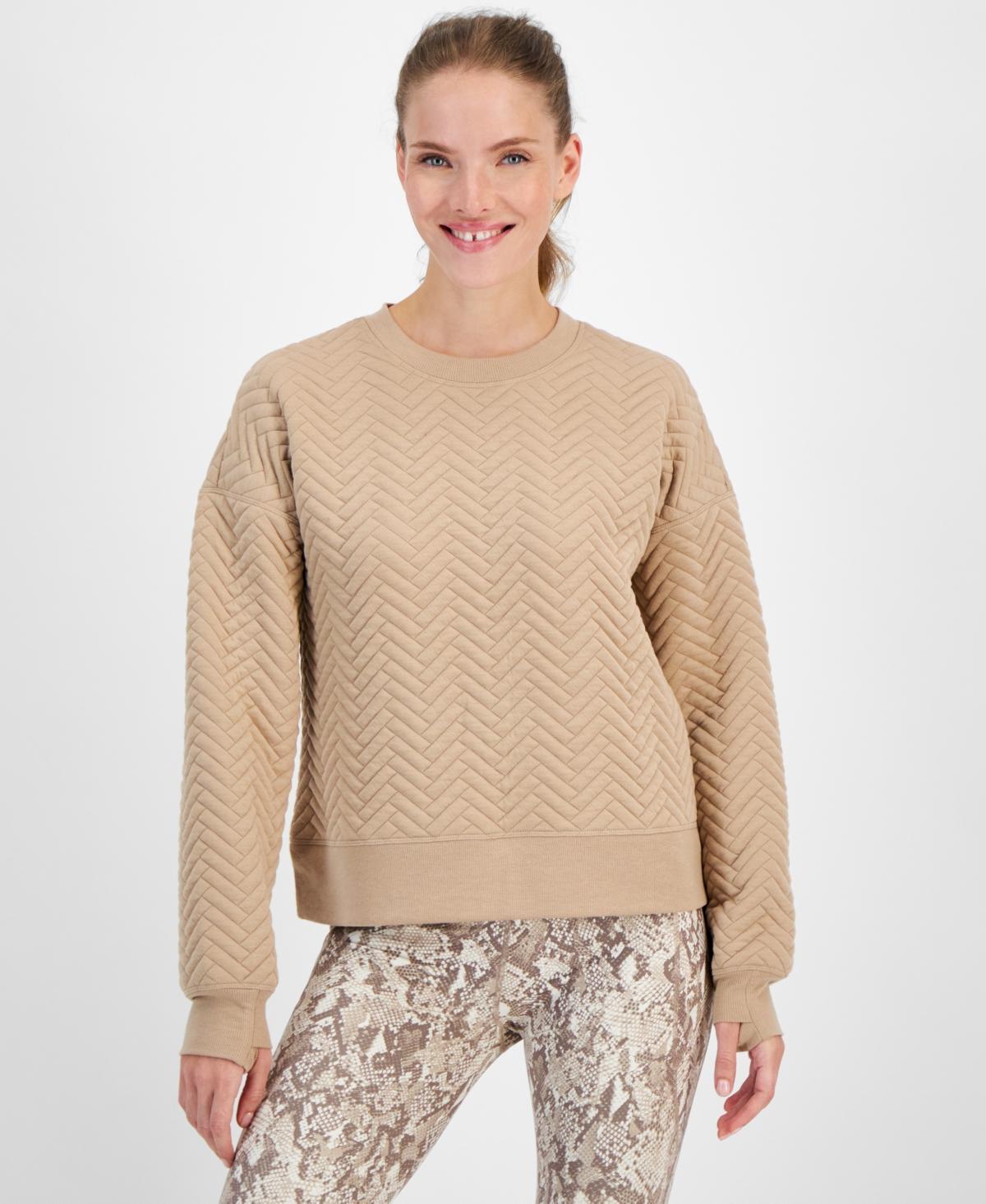 Id Ideology Womens Relaxed Quilted Crewneck Pullover, Created for Macys Product Image