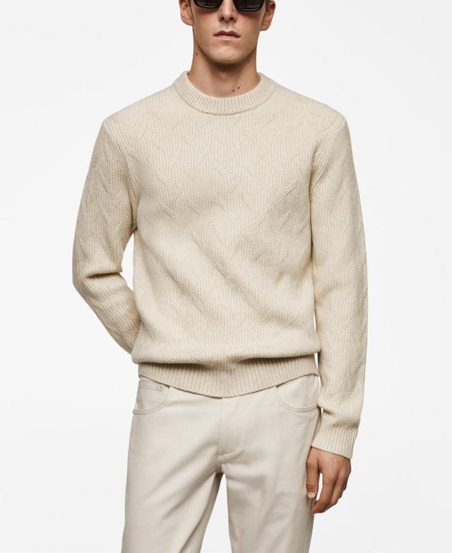 MANGO MAN - Knitted braided sweater light/pastel greyMen Product Image