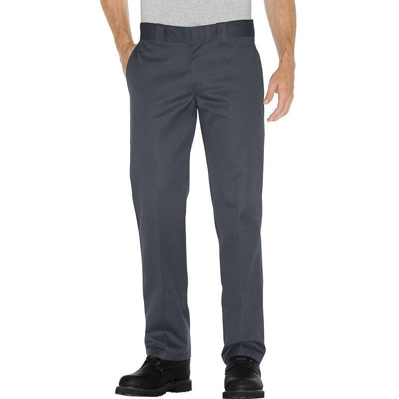 Mens Dickies Slim Straight Fit Twill Work Pants Grey Product Image