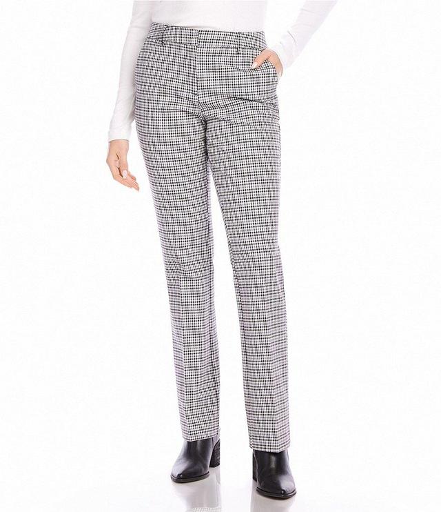 Karen Kane Plaid Hi-Rise Stretch Straight Leg Trouser Product Image