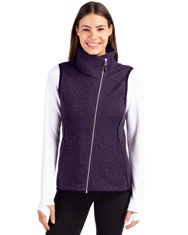 Cutter & Buck Womens Mainsail Sweater Knit Asymmetrical Vest Product Image