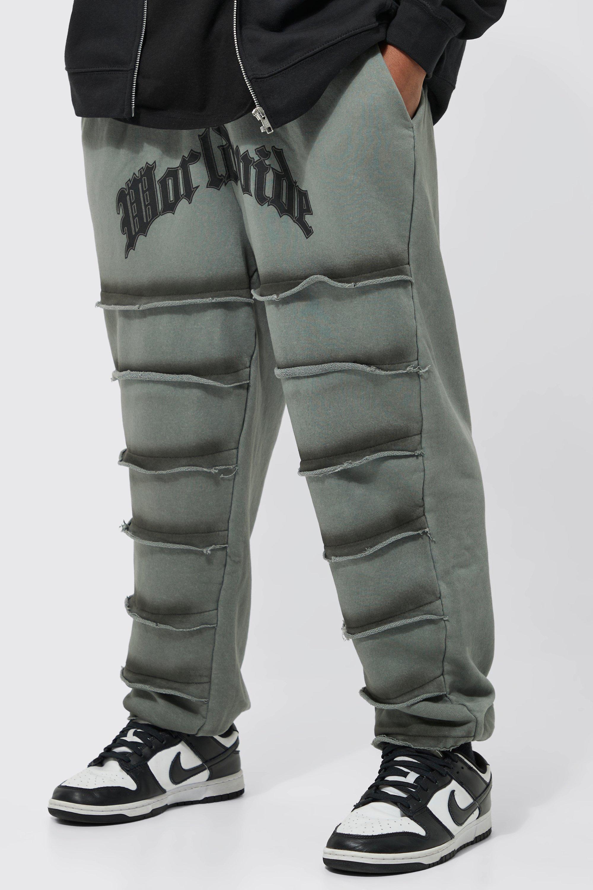 Oversized Spray Seam Printed Sweatpants | boohooMAN USA Product Image