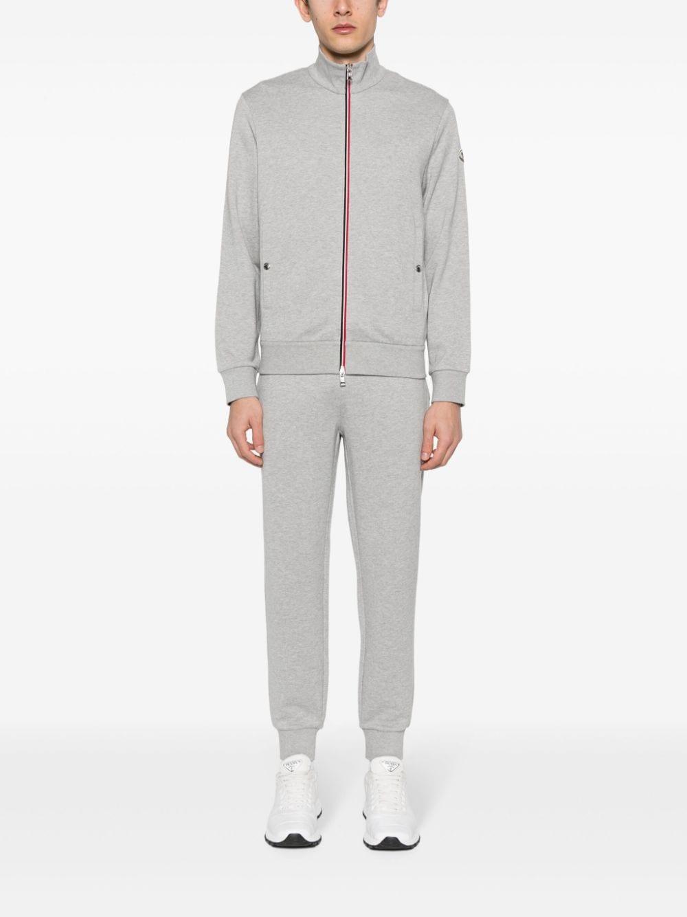 MONCLER Gray Zip Sweatshirt In Grey Product Image