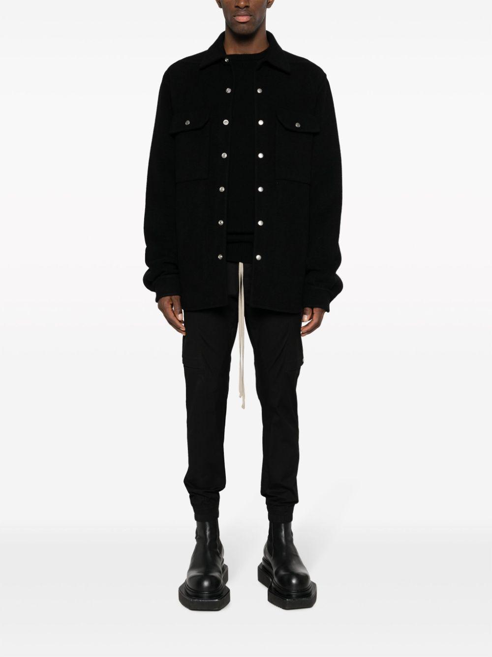 RICK OWENS Cashmere Shirt Jacket In Black Product Image