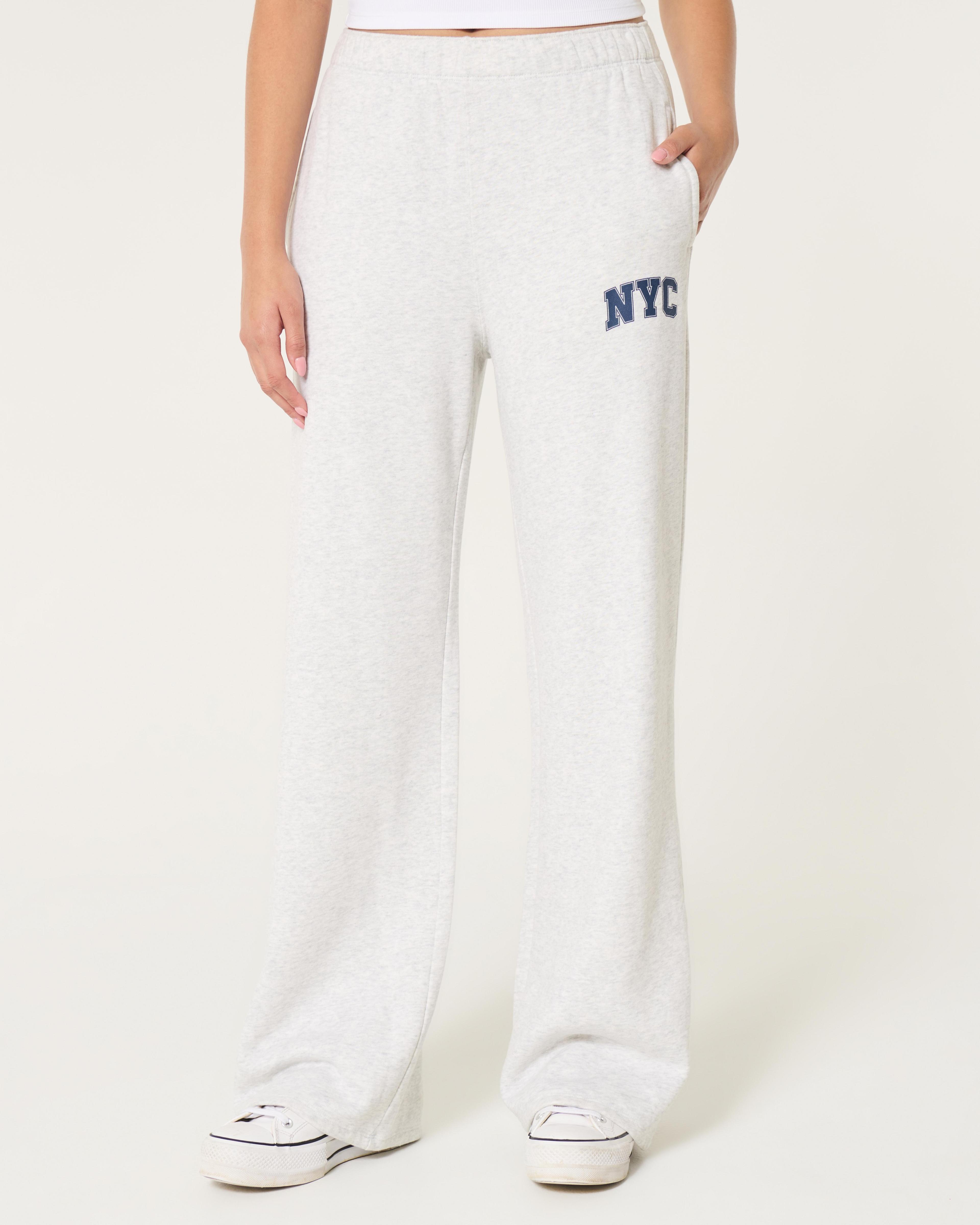 NYC Graphic Fleece Wide-Leg Pants Product Image