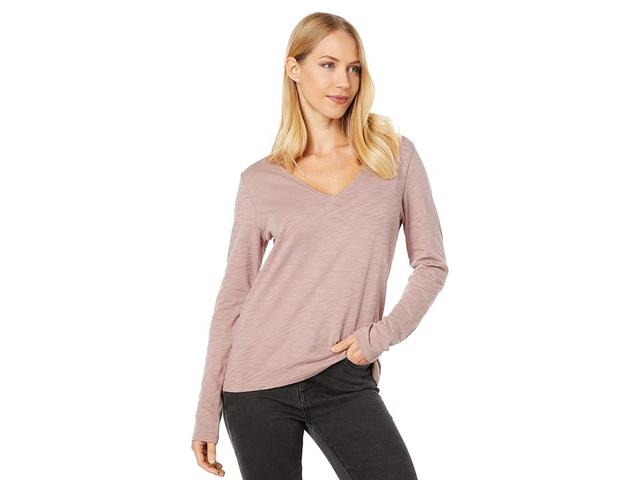 Lilla P Long Sleeve V-Neck (Dusty Rose) Women's Clothing Product Image