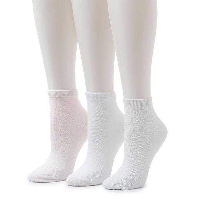 Womens Cuddl Duds Everyday 3-Pack Ankle Socks Product Image