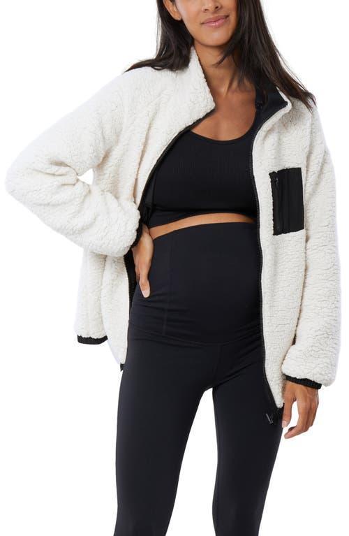 Ingrid & Isabel Reversible Faux Shearling Maternity Jacket Product Image