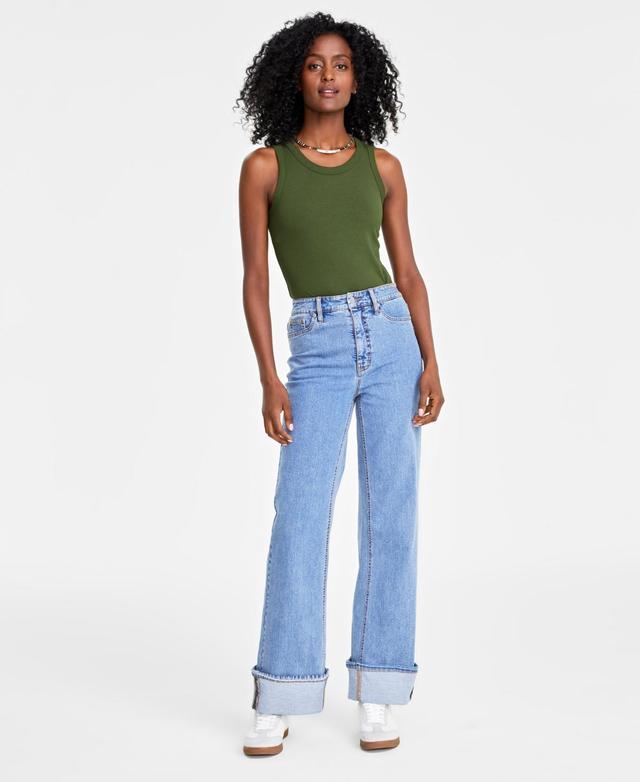 On 34th Womens Wide-Cuff Wide-Leg Jeans, Created for Macys Product Image