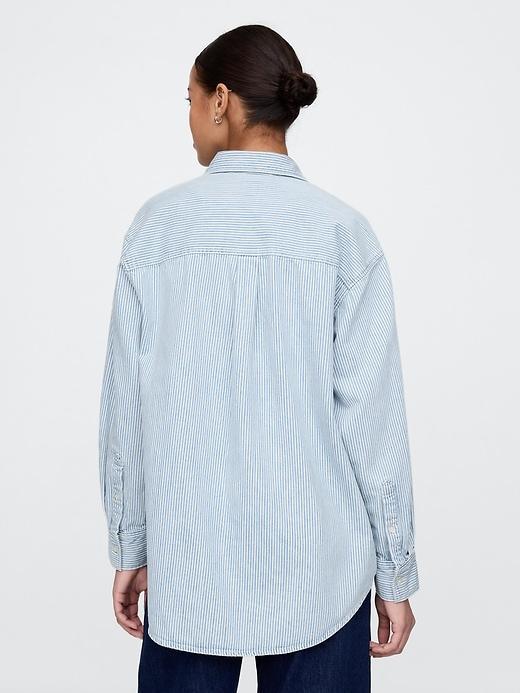 Denim Stripe Big Shirt Product Image