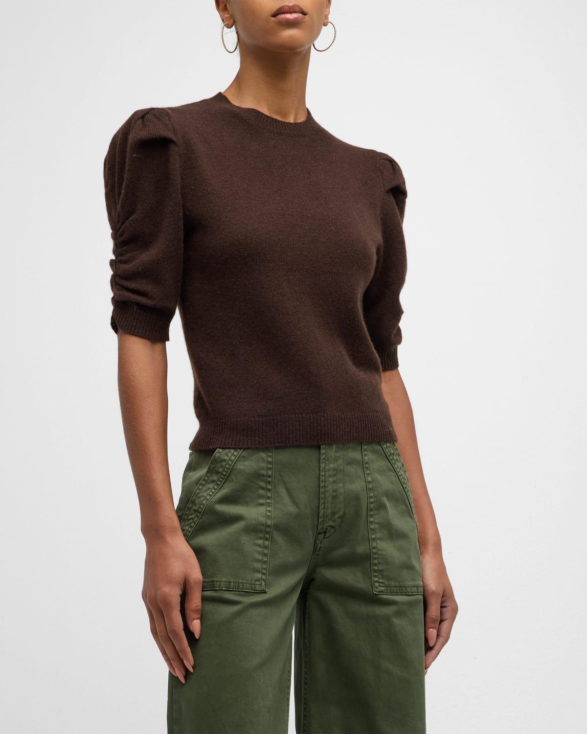 FRAME Ruched Sleeve Recycled Cashmere Blend Sweater Product Image