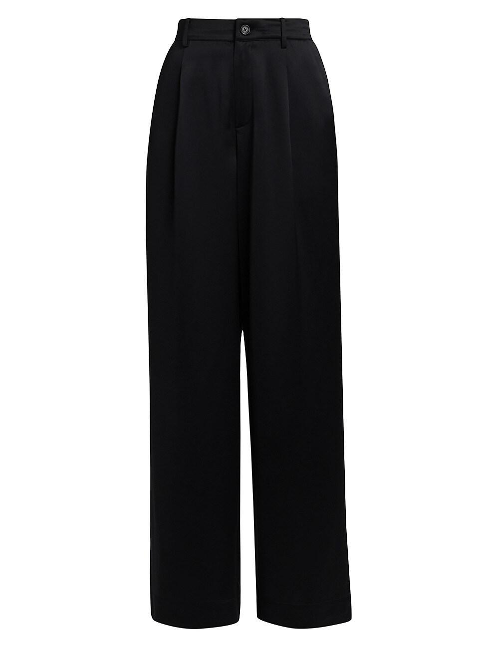 Womens Noura Satin High-Rise Wide-Leg Pants product image