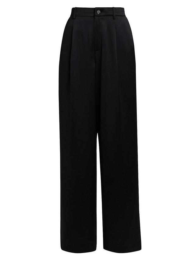 Womens Noura Satin High-Rise Wide-Leg Pants Product Image