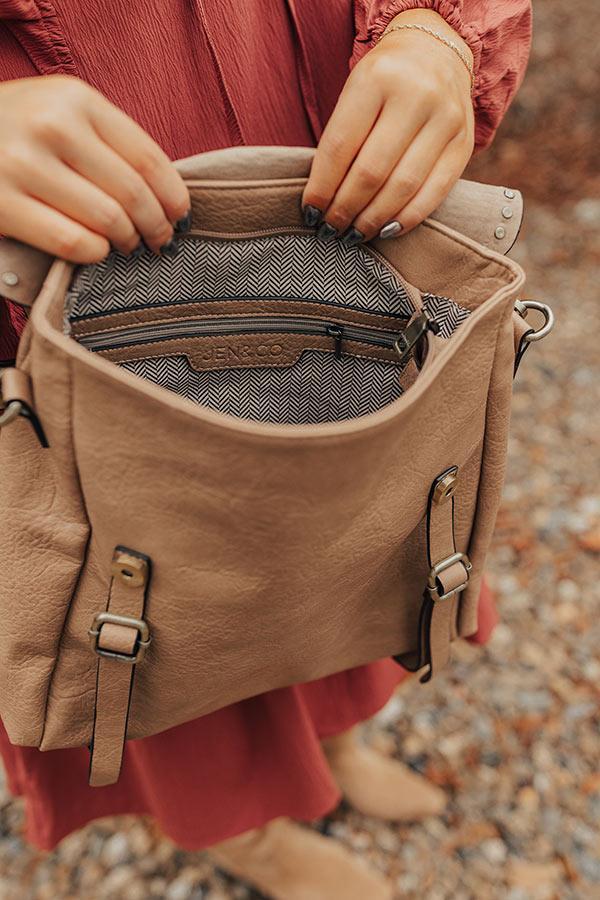 Autumn Treasure Faux Leather Backpack In Iced Latte Product Image