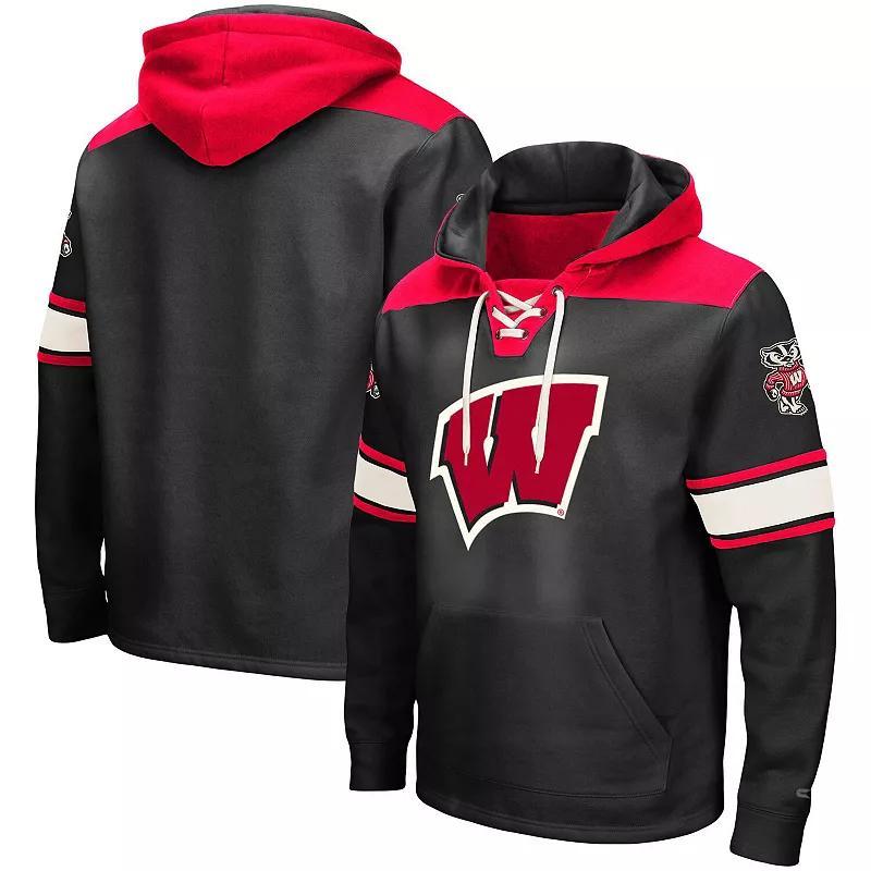 Mens Colosseum Wisconsin Badgers 2.0 Lace-Up Pullover Hoodie Product Image