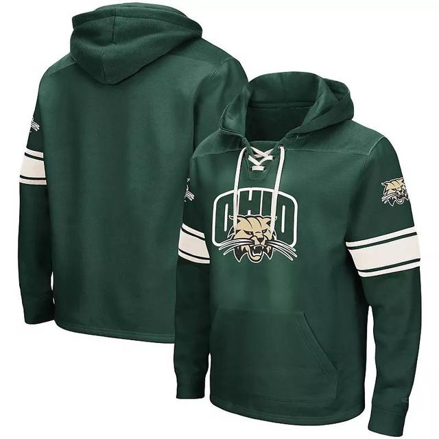 Mens Colosseum Green Ohio Bobcats 2.0 Lace-Up Logo Pullover Hoodie Product Image