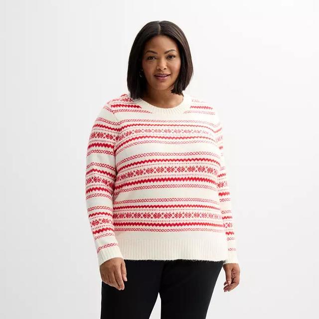 Plus Croft & Barrow Cozy Pullover Sweater, Womens Product Image