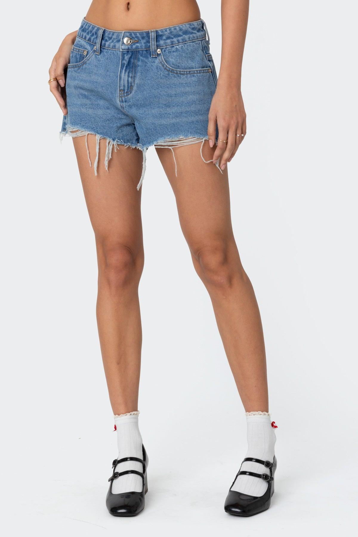 Fern Mid Rise Denim Shorts Product Image