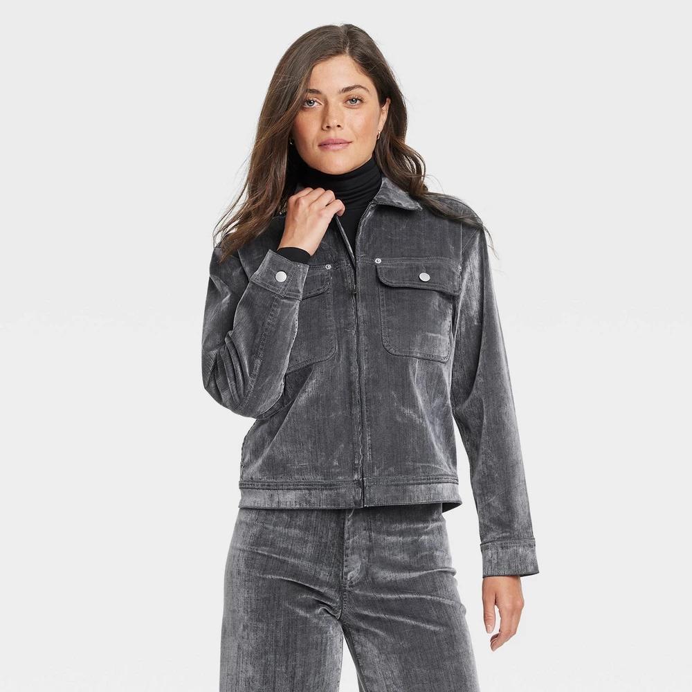 Womens Flocked Jacket - Universal Thread Gray Product Image