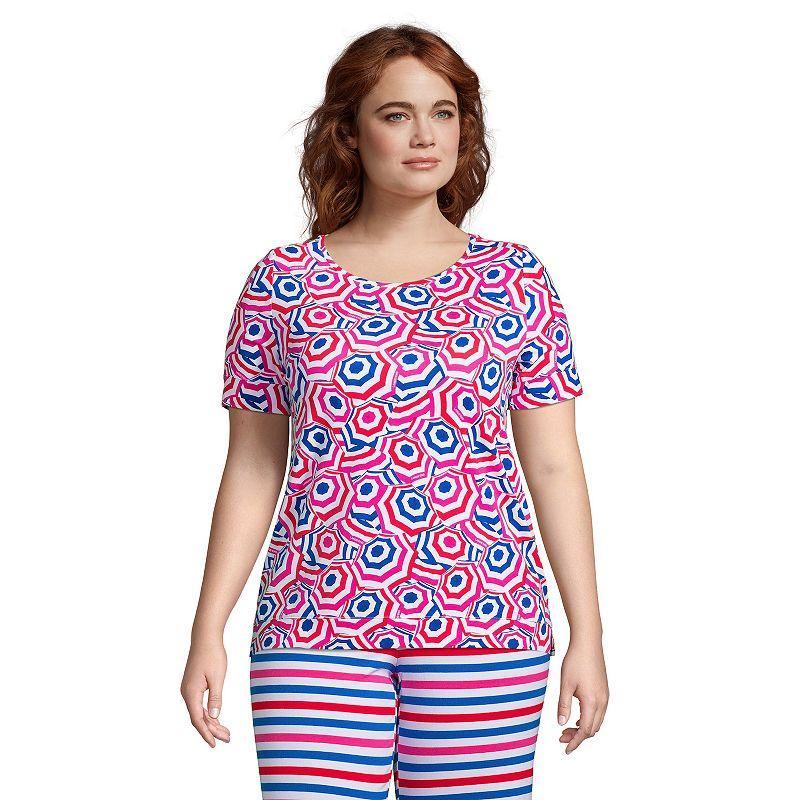 Plus Size Lands End Short Sleeve Pajama Tee, Womens Product Image