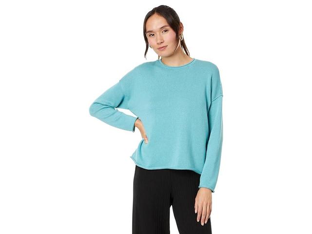 Womens Crewneck Cotton-Blend Pullover Sweater Product Image