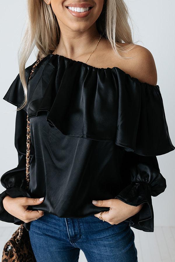 Serving Up Sass Top In Black Product Image