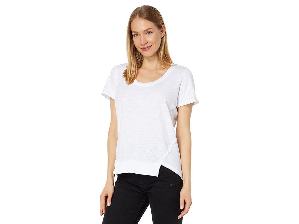 bobi Los Angeles Forward Side Seam Tee (White) Women's Clothing Product Image