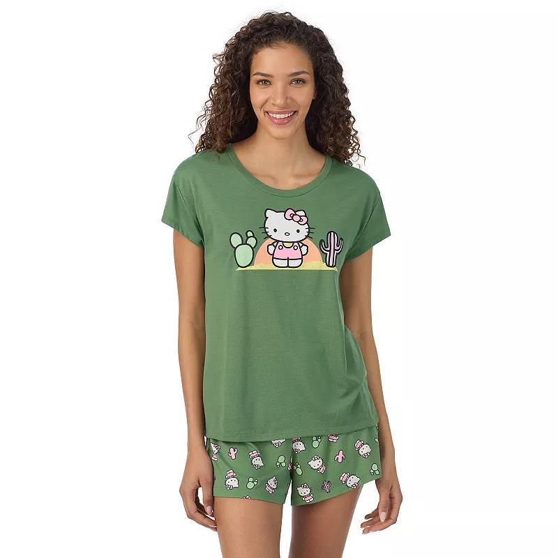 Womens Cap Short Sleeve Pajama Tee & Pajama Shorts Set Product Image