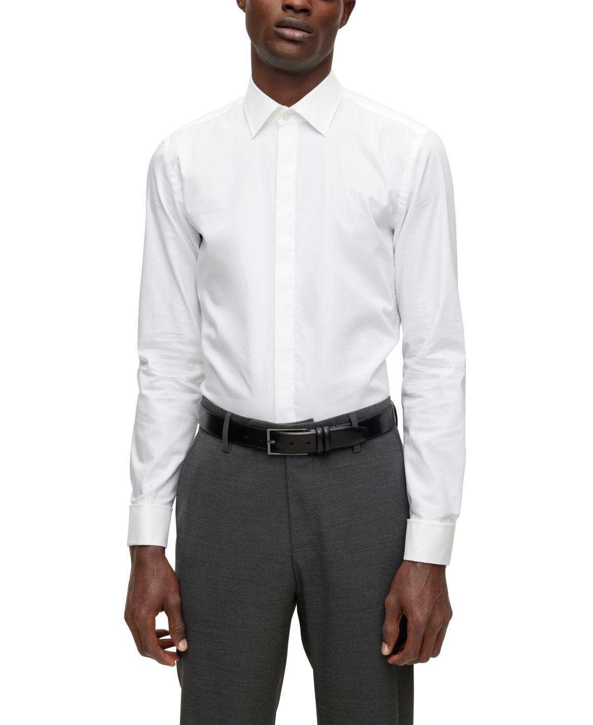 BOSS Hank Slim Fit Easy Iron Tuxedo Shirt Product Image