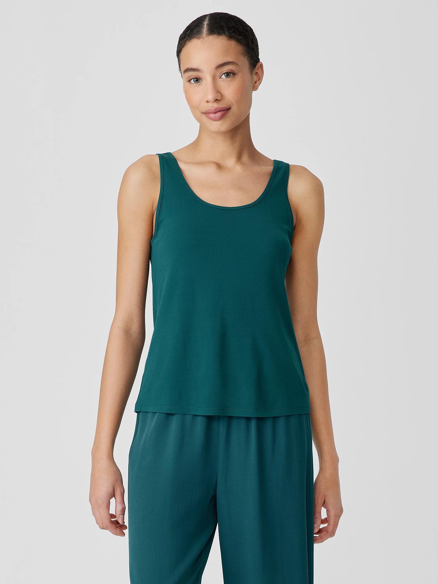 EILEEN FISHER Stretch Silk Jersey Scoop Neck Tankfemale Product Image