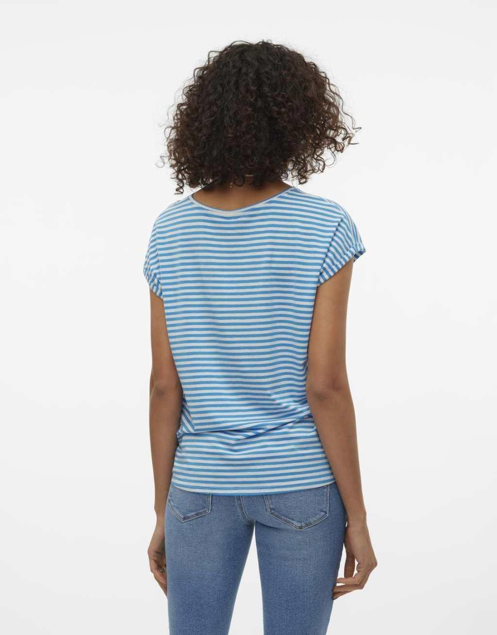 Vero Moda oversized t-shirt in blue stripe Product Image