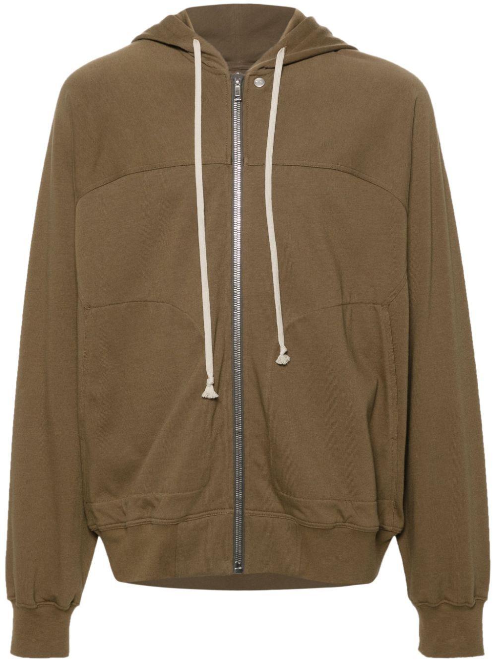 RICK OWENS Windbreaker Jersey Hoodie In Green Product Image