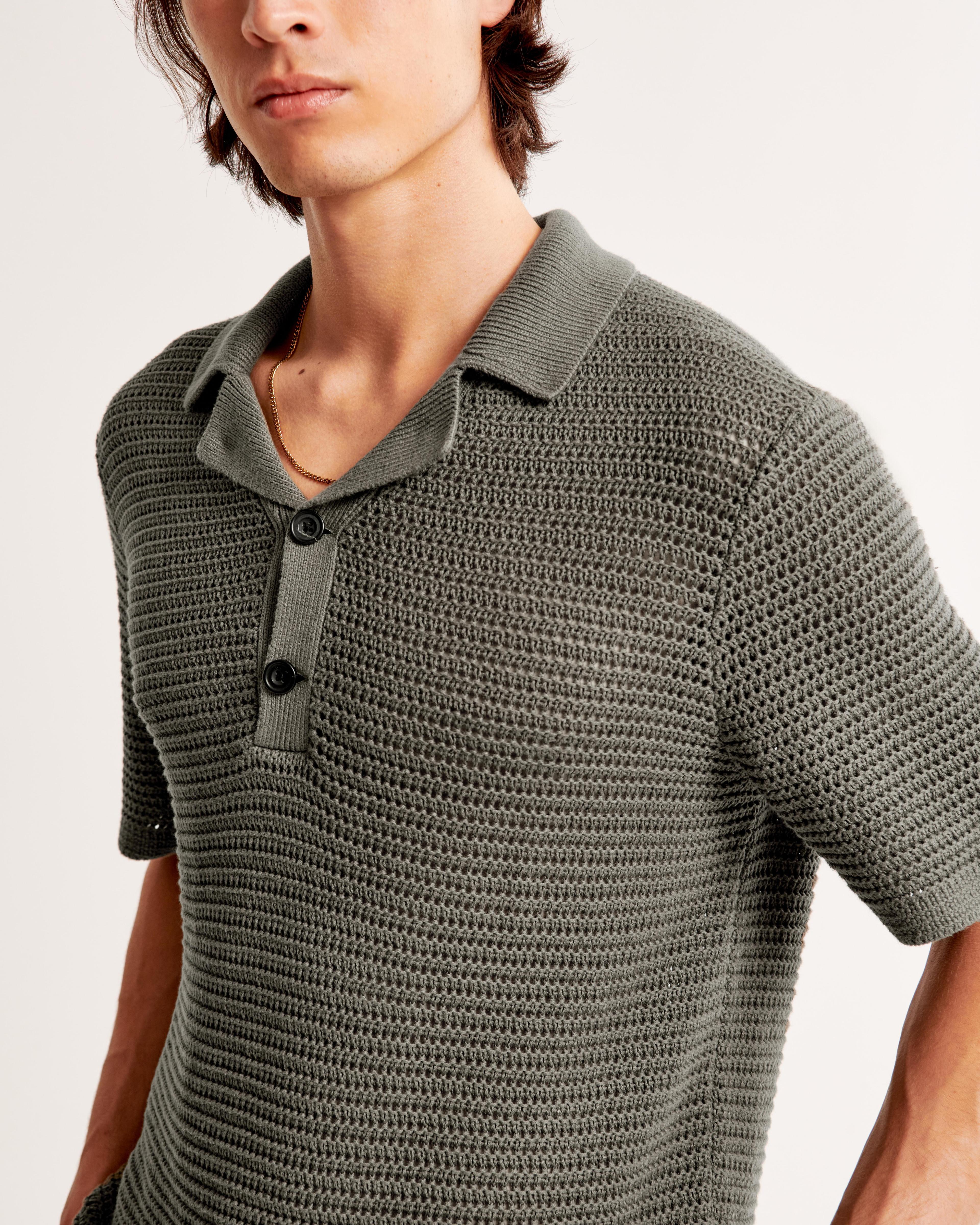 Two-Button Camp Collar Sweater Polo Product Image