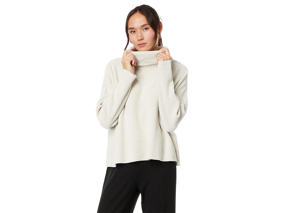 Womens Funnel-Neck Cotton Sweater Product Image