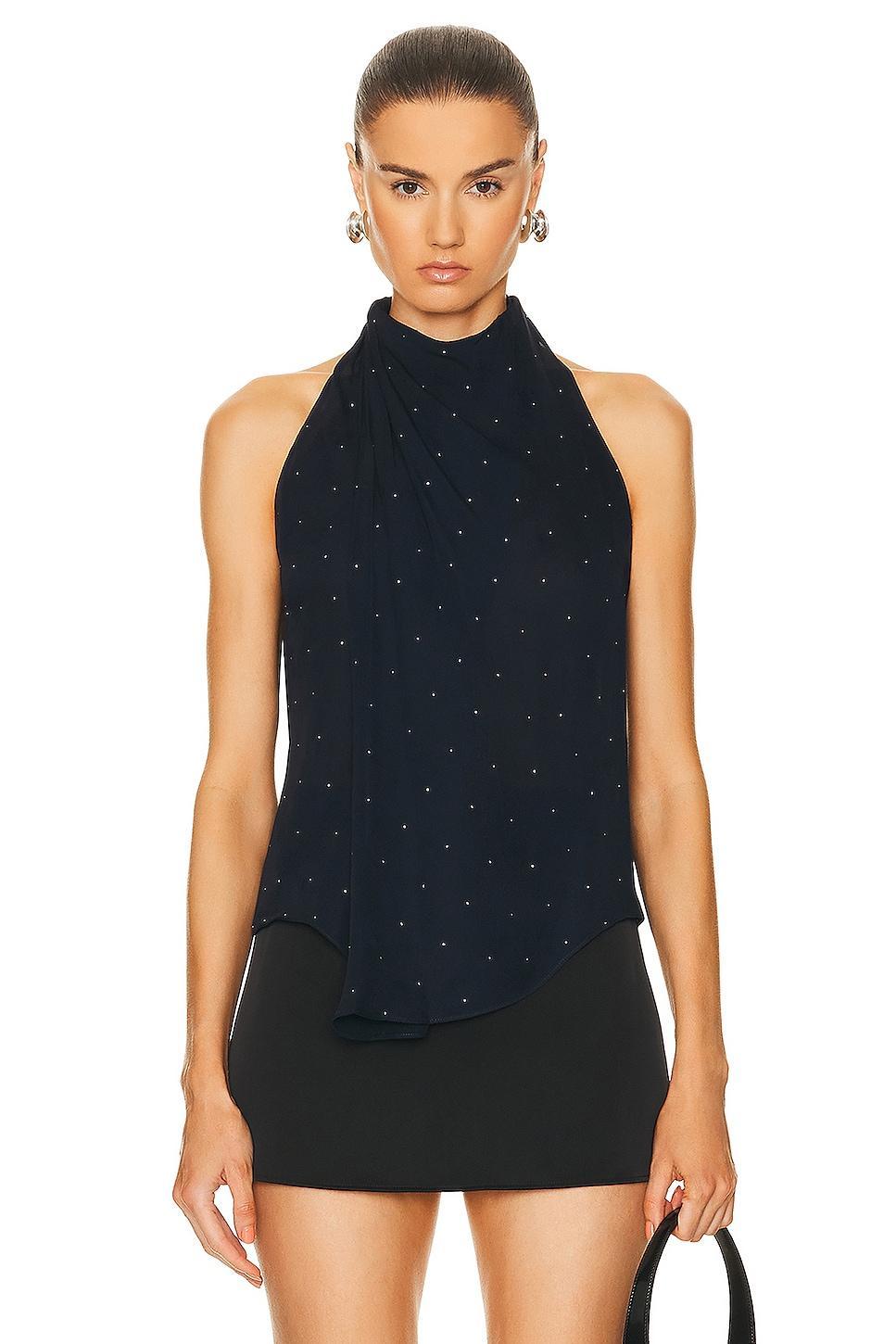 A. L.C. Amelia Embellished Silk Halter Neck Top Product Image