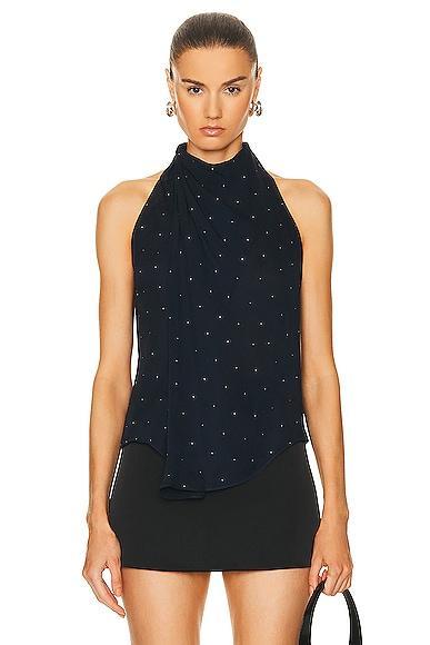 A. L.C. Amelia Embellished Silk Halter Neck Top Product Image