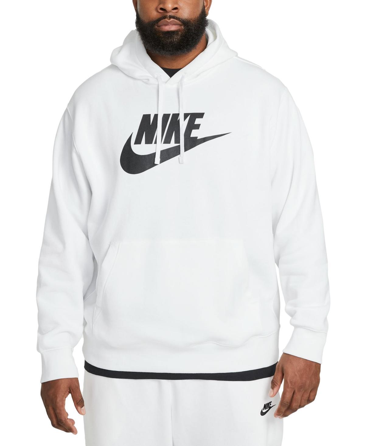 Mens Nike Sportswear Club Logo Pullover Hoodie Grey Product Image