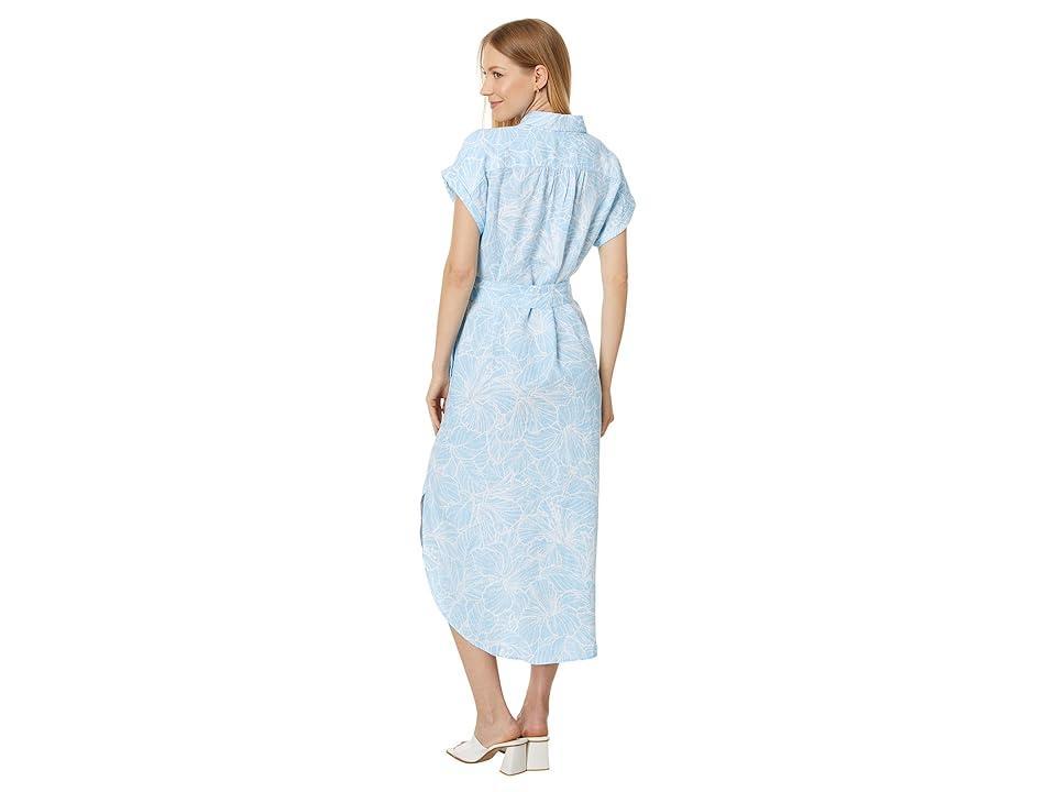 Tommy Bahama Hightide Hibiscus Shirt Dress (Glass Bead Blue) Women's Dress Product Image