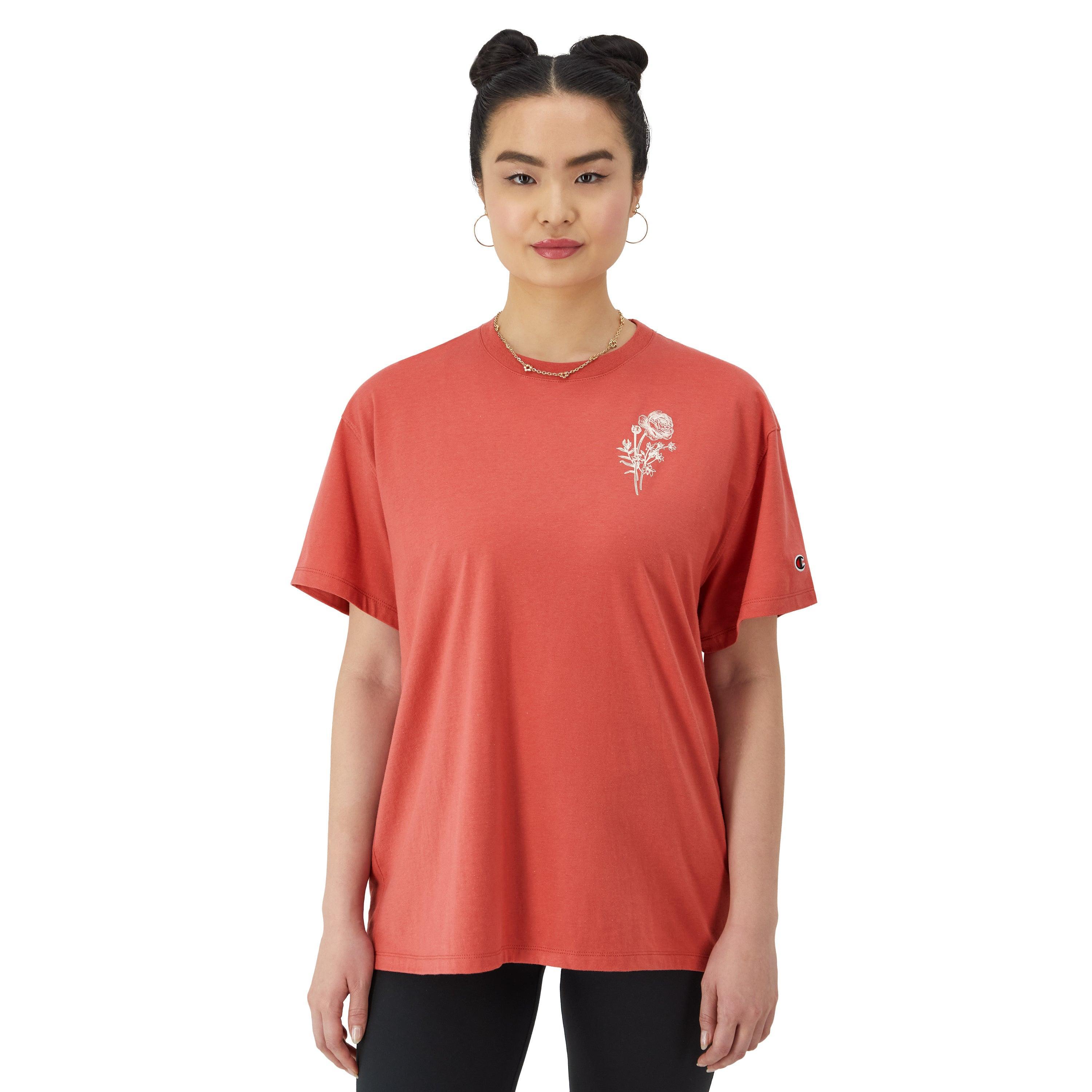 Womens Graphic T-Shirt, Oversized, Champion Grows Picante Pink M Product Image