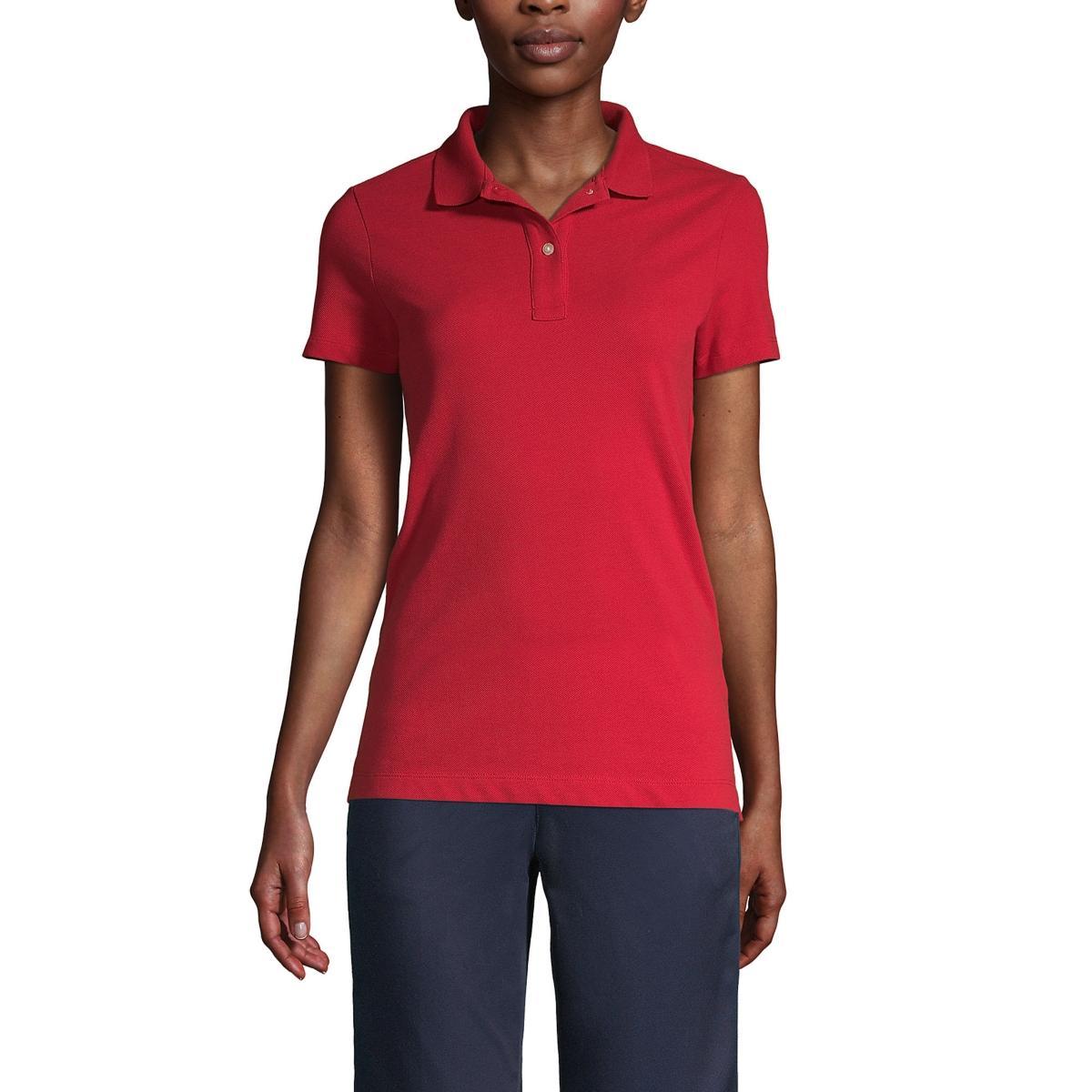 Lands End Womens School Uniform Short Sleeve Feminine Fit Mesh Polo Shirt Product Image