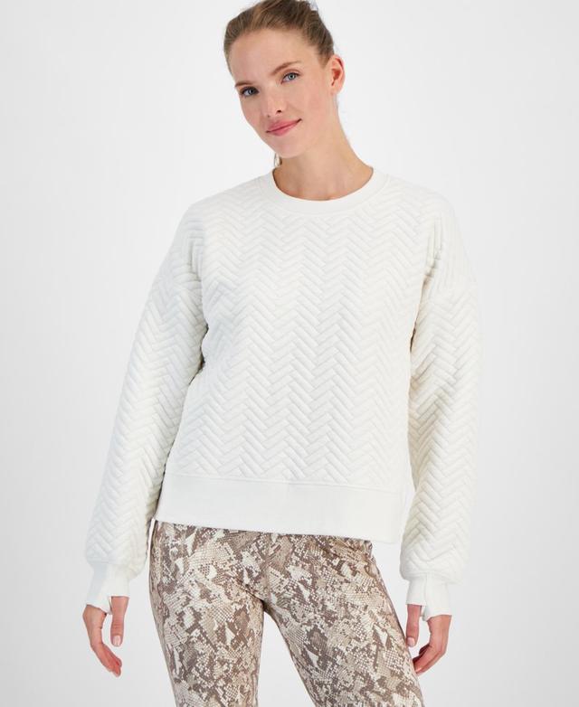 Id Ideology Womens Relaxed Quilted Crewneck Pullover, Created for Macys Product Image