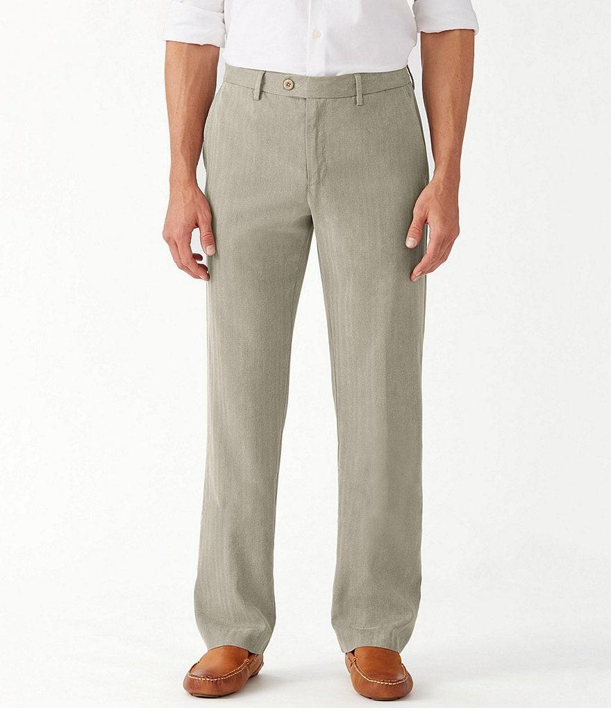 Tommy Bahama Havana Herringbone Flat-Front Pants Product Image