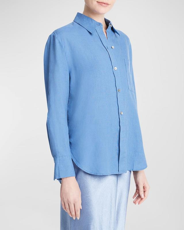 Vince Long Sleeve Easy Button Down (Optic ) Women's Clothing Product Image