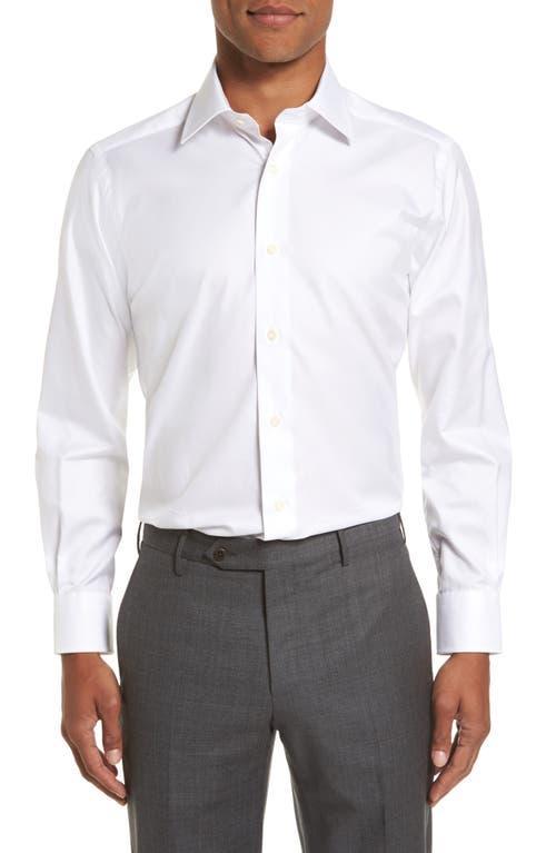 David Donahue Trim Fit Superfine Twill Dress Shirt Product Image